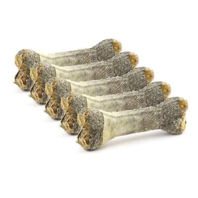 Os à mâcher 100% naturels en peau de bœuf au cabillaud, os pour chien, lot de 5