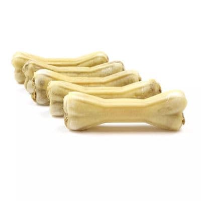 Os à mâcher 100% naturels en peau de bœuf au poulet, os pour chien, lot de 5