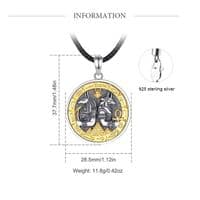 Pendentif Anubis Horus Croix égyptienne  religieux Rune amulette  Argent massif 925 et Or 18K