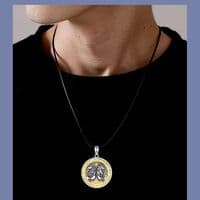 Pendentif Anubis Horus Croix égyptienne  religieux Rune amulette  Argent massif 925 et Or 18K