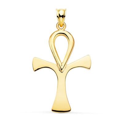Pendentif Croix Egyptienne Or jaune 18K 40X30 MM
