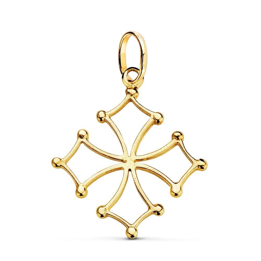 Jewelry - Pendentif Croix d'Occitanie 20mm Languedoc Acier Collier - 23,90