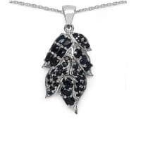 Pendentif Feuille Saphir Argent massif 925