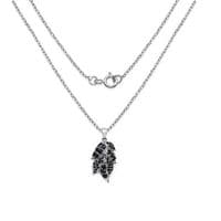 Pendentif Feuille Saphir Argent massif 925