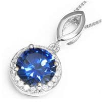 Pendentif Océan Saphir et Zircons Argent massif 925