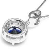 Pendentif Océan Saphir et Zircons Argent massif 925