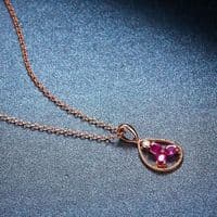 Pendentif Rubis et Zircon Goutte Or jaune 10K