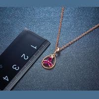 Pendentif Rubis et Zircon Goutte Or jaune 10K