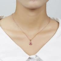 Pendentif Rubis et Zircon Goutte Or jaune 10K