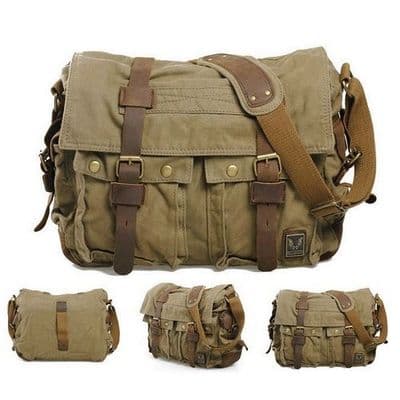 Sac à Bandouliere militaire Je suis une Légende Coton Cuir