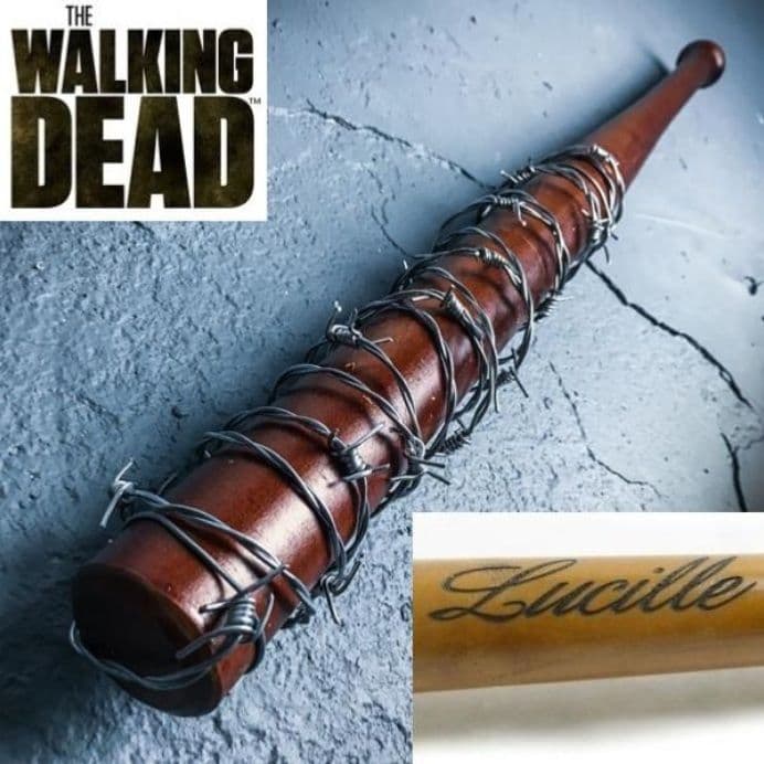 Batte Lucille Walking Dead En Mousse – 83 Cm, Détail Bois Et Barbelés, Cosplay Negan