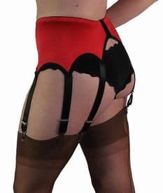 10 Strap Lace Front Suspender Belt in Black, White or Red