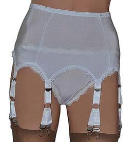 12 Clip 6 Strap (V-Clip) Suspender Belt in Black or White