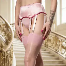 12 Denier Sheer Stockings in Blue or Baby Pink