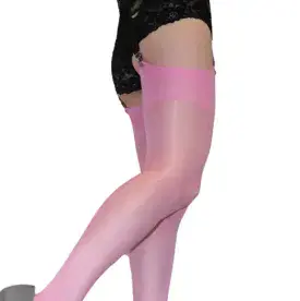 12 Denier Sheer Stockings in Blue or Baby Pink