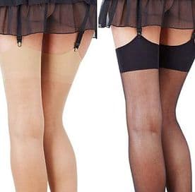 20 Denier Nylon Stockings in Black, Tan, Ivory or White