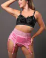 6 Strap Boned Suspender Belt in Pink, Gold, White or Black