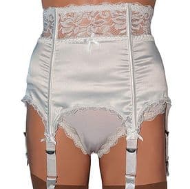 6 Strap Boned Suspender Belt in Black, Pink, Gold or White