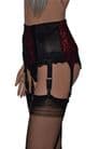 Retro Style 6 Strap Suspender Belt in Black with Red or White with Pink