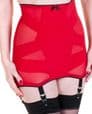 6 Strap Long-line Mesh Girdle  in White, Black or Red