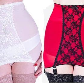 6 Strap Power Mesh Girdle with 6 Straps in Black, White or Red