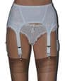 6 Strap Garter Belt in Power Mesh, Lace and Satin