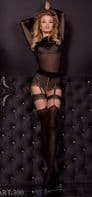 Ballerina 300 Luxury Black & Silver Seamed Tights