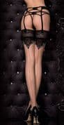 Ballerina 317 Luxury Nude Holdups with Black & Grey Dot Seam