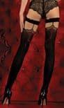 Ballerina 346 Luxury Hold-up Stockings in Black with Red Seams