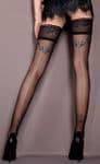 Ballerina 415 Lace Top Hold-up Stockings with Dotted Seams