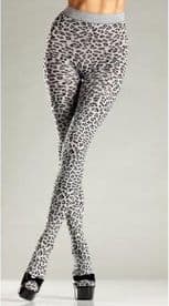 Be Wicked Grey Leopard Print Tights