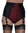 Black Panty Girdle with 6 Removable Suspender Straps & Lace Front
