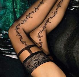 Black & Gold Lurex Hold-up Stockings , Ballerina 444