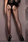 Luxury Black Patterned Tights with Lurex Seams Ballerina 410