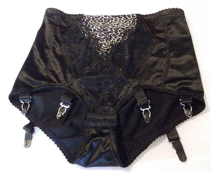 Black and Leopard Print Vintage Style Panty Girdle