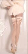 Luxury Patterned Holdups with Seams in Ivory or White