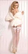 Luxury Patterned Holdups with Seams in Ivory or White