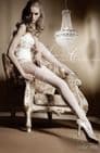 Embroidered Lace Top Holdups with Seams  in White
