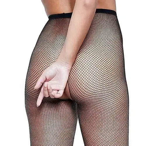 Crotchless Fishnet Tights made in the UK in Regular or Plus Sizes