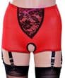 Crotchless Panty Girdle with 6 Suspender Straps in Red, Black, White