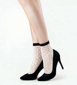 Fiore Bubble Gum Nude Spotted Ankle Socks