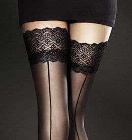 Fiore Celia Lace Top Holdup Seamed Stockings