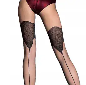 Fiore Danella Black Seamed Tights