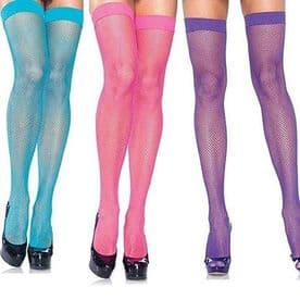 Fishnet stockings in Purple, Turquoise or Pink