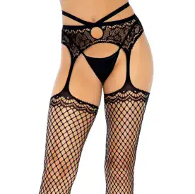 Fishnet Suspender Tights - Industrial net stockings by Leg Avenue