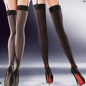 Gabriella Cruze Contrast Seam Stockings in Black or Grey