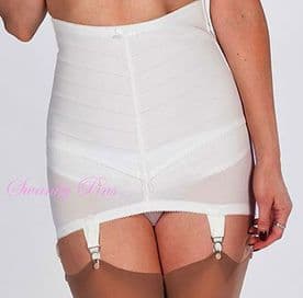 High Waist Chevron Girdle in Vintage Style in Black or White, Firm Control