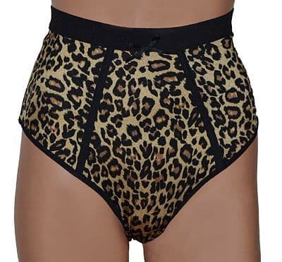 Vintage retro style full knickers with high waist in Leopard Print