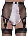 Black and Pink Panty Girdle with Suspenders, Retro Style