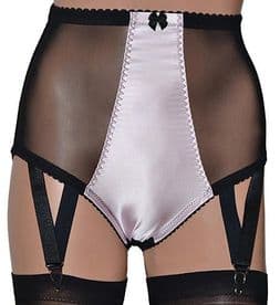 High Waist Panty Girdle with Suspenders in Black and Pink